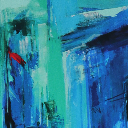 Blue Town Silk Scarf 90
