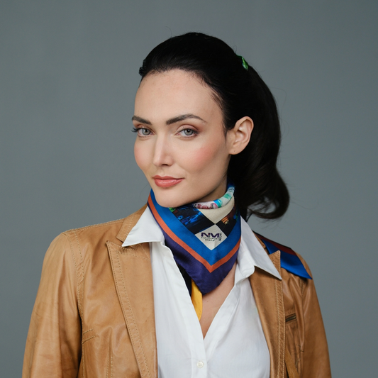 Blue City (Chefchaouen) Triangle Silk Scarf 60